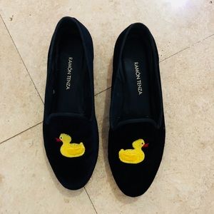 Ramon Tenza Black Velvet Loafers